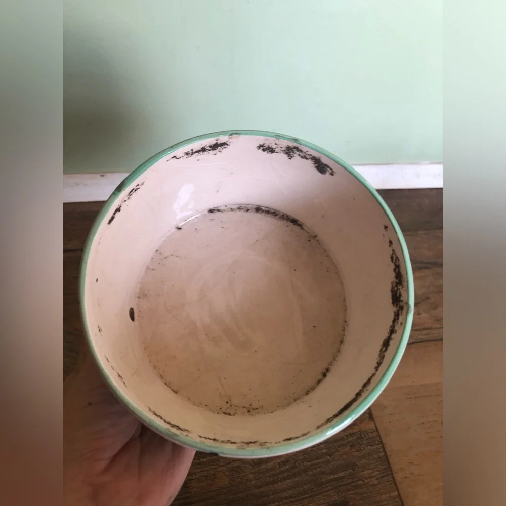 Vintage Hand Painted Southwest Style Cactus Ceramic Planter Pot 5.5 X 3” Aztec